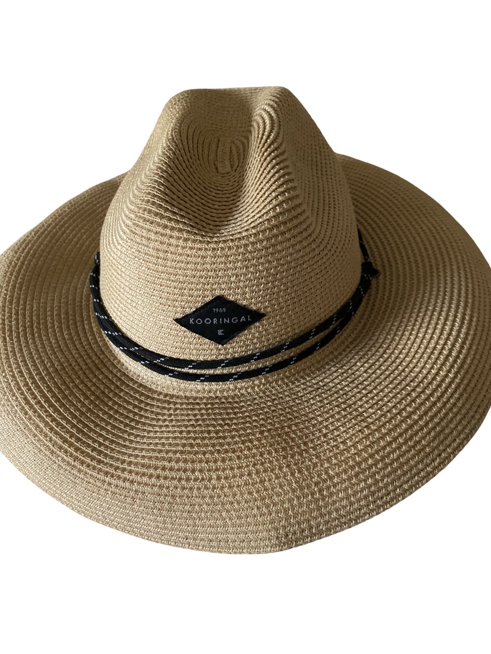 Kooringal Men's Tan Straw Outback Hat with Black Band-L/XL